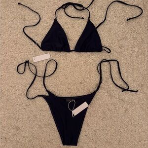 NWT Bright Swimwear Navy Triangle Bikini